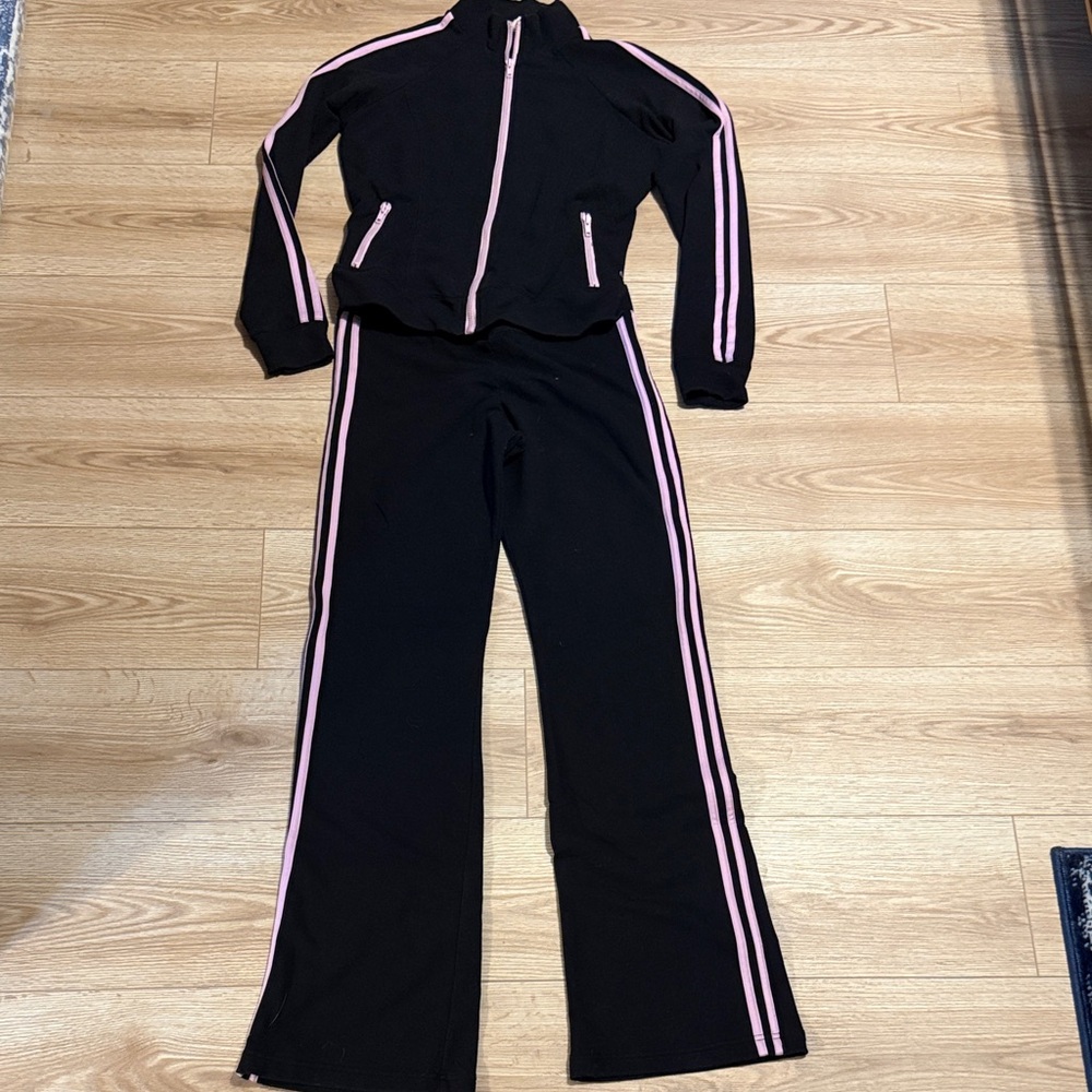 Black and Pink Women's Tracksuit Set